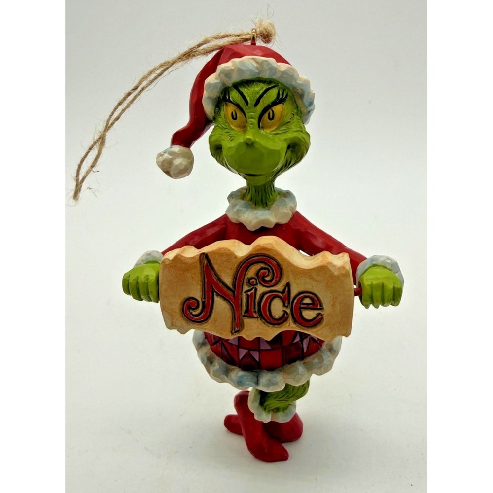 Jim‎ Shore Grinch Christmas Ornament Naughty & Nice Spinner Sign Collectible